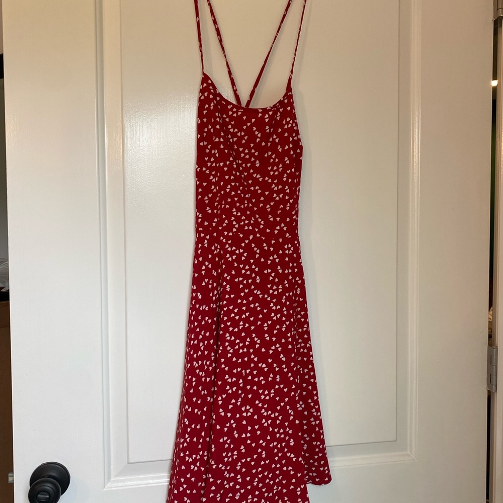 SHEIN Red Patterned Mini Dress